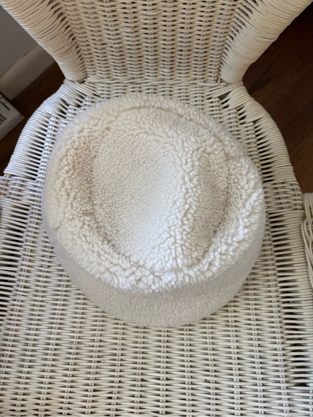 H&M Cream Faux Shearling Bucket Hat